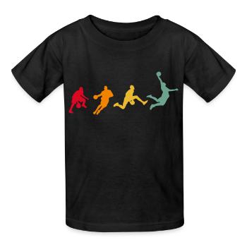 Basketball Basketball Joueur de basket-ball Evolution - T-shirts Russell Enfant - noir - Devant - AI Model Kid Male (0cm)