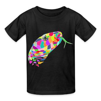 Schlange farbig - Kinder T-Shirt von Russell - Schwarz - Vorne - AI Model Kid Male (0cm)
