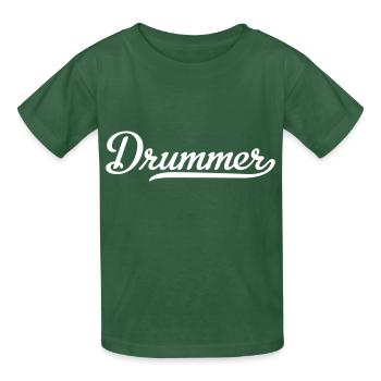 drummer - Kids T-Shirt by Russell - bottle green - Front - AI Model Kid Male (0cm)