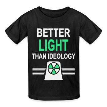 Lieber Licht als Ideologie - Ja zu Atomkraft - Kinder T-Shirt von Russell - Schwarz - Vorne - AI Model Kid Male (0cm)