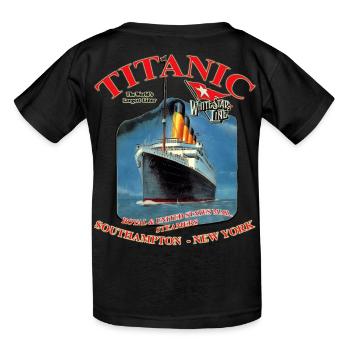 TITANIC NEW YORK KREATION Louis RUNEMBERG © Adagp - Kinder T-Shirt von Russell - Schwarz - Hinten - AI Model Kid Male (0cm)