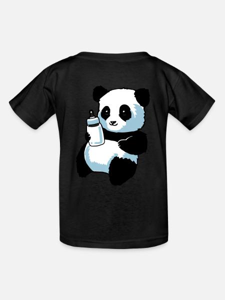Panda Partnershirt - Baby - Kids T-Shirt by Russell - black
