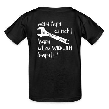 Wenn Papa es nicht reparieren kann ist es wirklich - Kinder T-Shirt von Russell - Schwarz - Hinten - AI Model Kid Male (0cm)