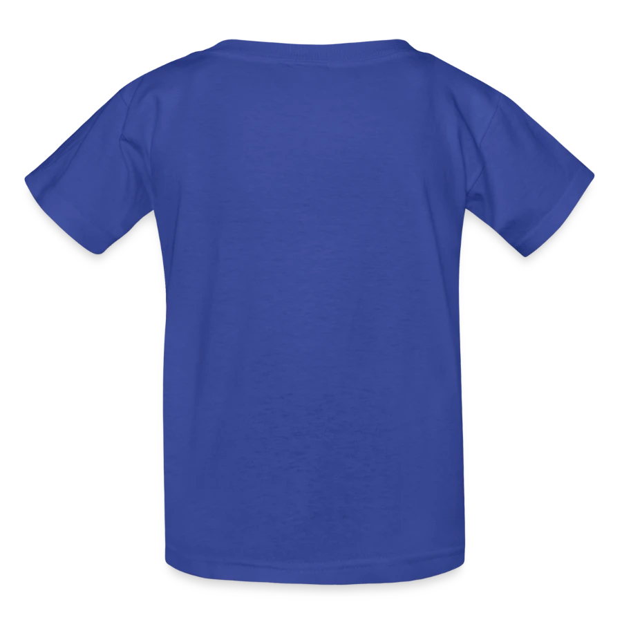 Pisa badge on a kids t-shirt by russell, royal blue, back