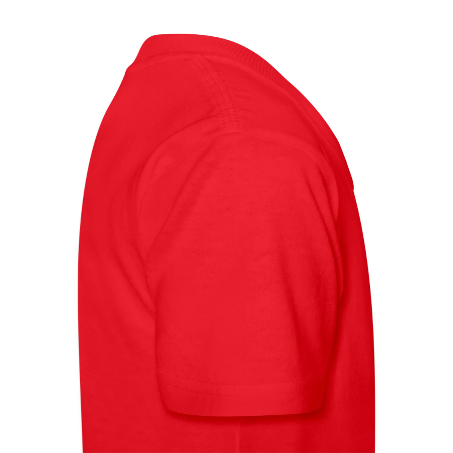 Pisa badge on a kids t-shirt by russell, red, right