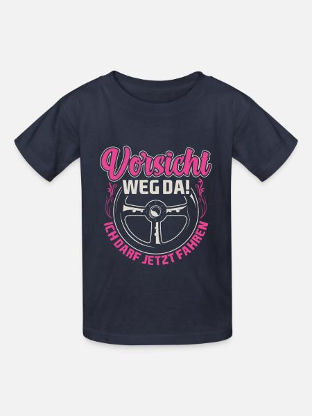 Fahranfänger Geschenk Führerscheinprüfung Auto - Kinder T-Shirt von Russell - Navy