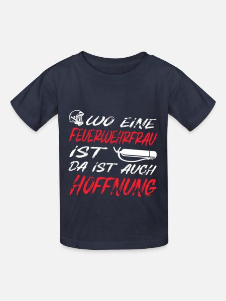 Feuerwehrfrau - Kinder T-Shirt von Russell - Navy