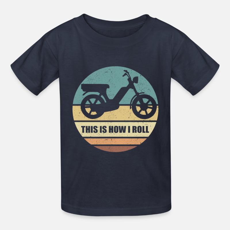 Mobylette Mobylette Mobylette Mobylette Mobylette Mobylette Cyclomoteur cadeau - T-shirts Russell Enfant - bleu marine