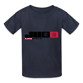 Judo - Kinder T-Shirt von Russell - Navy - Vorne - AI Model Kid Male (0cm)