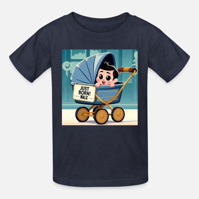 Gerade geborener Junge - Kinder T-Shirt von Russell - Navy