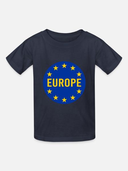 Europa - Kinder T-Shirt von Russell - Navy