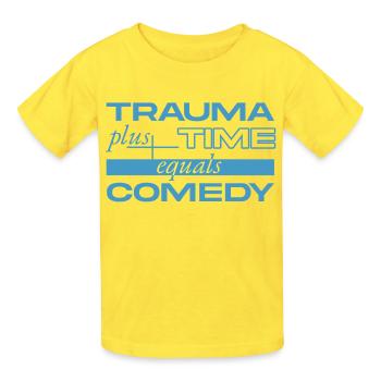 Traumatisme + Temps = Comédie - T-shirts Russell Enfant - jaune - Devant - AI Model Kid Male (0cm)