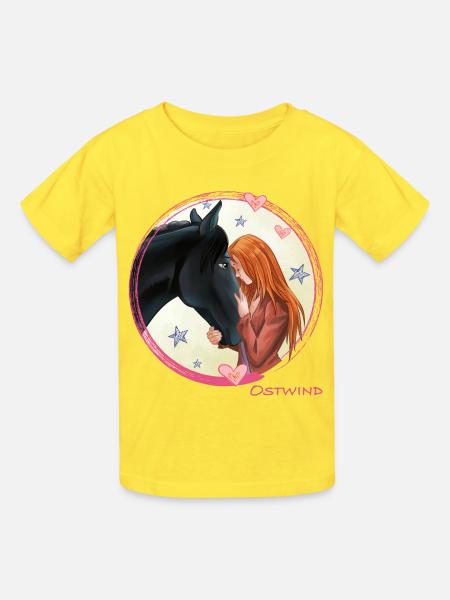 Ostwind Mika und Ostwind Pferdeliebe - Kinder T-Shirt von Russell - Gelb