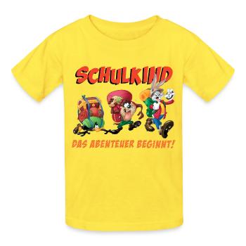Looney Tunes Schulkind Das Abenteuer Beginnt - Kinder T-Shirt von Russell - Gelb - Vorne - AI Model Kid Male (0cm)