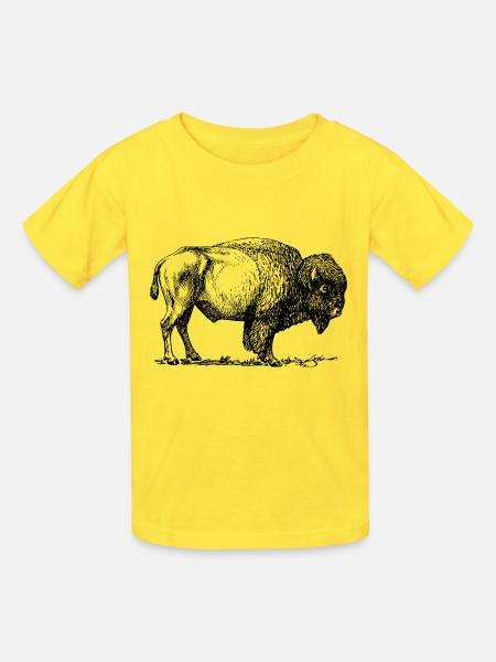 Bison - Kinder T-Shirt von Russell - Gelb