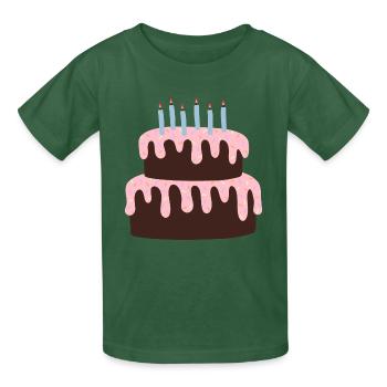 Festliche Torte mit rosa Zuckerguss - Kinder T-Shirt von Russell - Flaschengrün - Vorne - AI Model Kid Male (0cm)