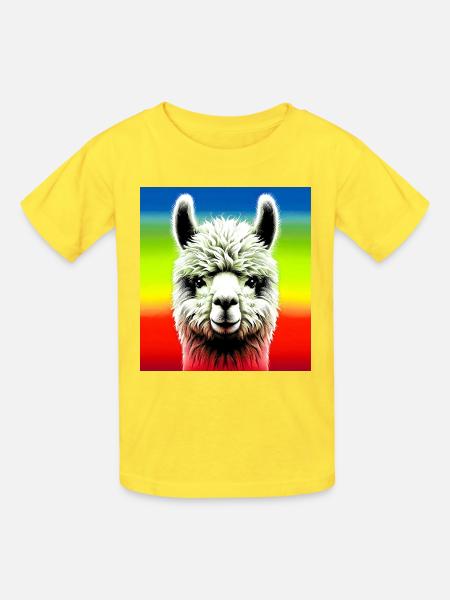 Alpaka - Kinder T-Shirt von Russell - Gelb