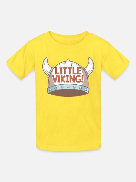 Humorvoller Wikingerhelm für Kinder - Kinder T-Shirt von Russell - Gelb