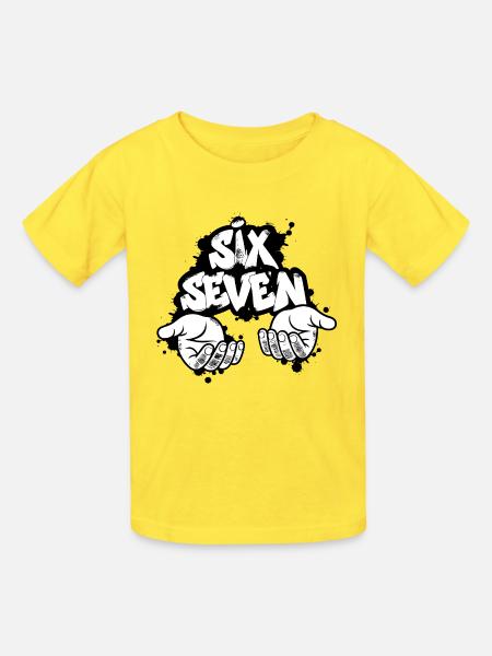 Six Seven Graffiti - Kinder T-Shirt von Russell - Gelb