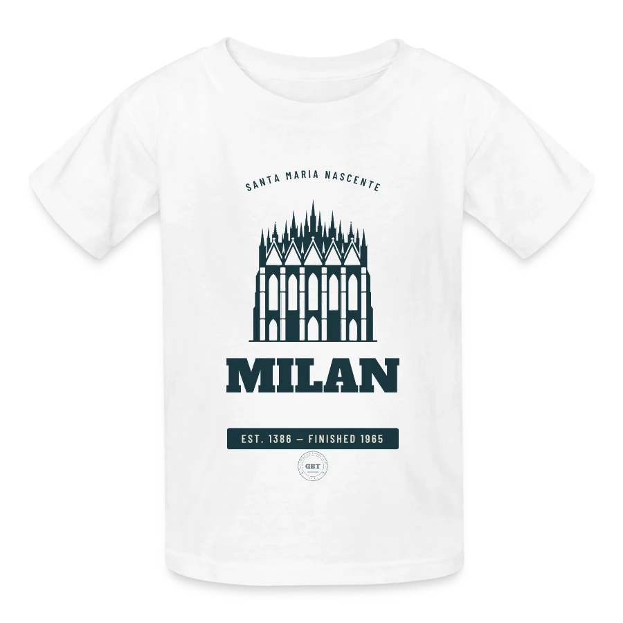 Odznaka Milan na produkcie kids t-shirt by russell, white, przód