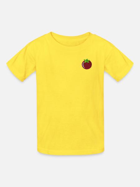 Tomate bestickt - Kinder T-Shirt von Russell - Gelb