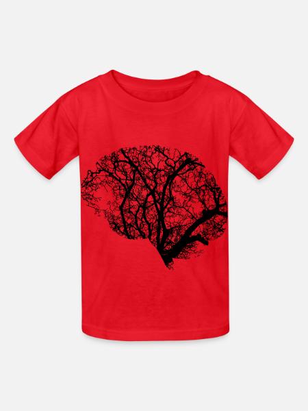 Gehirn Illustration - Kinder T-Shirt von Russell - Rot