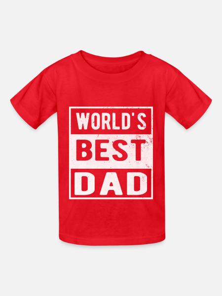 Best Dad - Kinder T-Shirt von Russell - Rot
