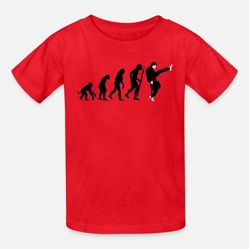 Evolution of silly walks - T-shirts Russell Enfant - rouge
