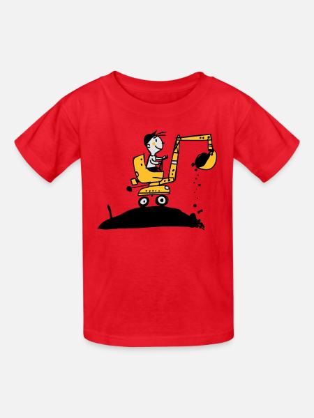 Bagger im Retro Stil - Kinder T-Shirt von Russell - Rot