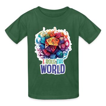I Role the World – Conception de Jeux de Rôle Fantastique - T-shirts Russell Enfant - vert bouteille - Devant - AI Model Kid Male (0cm)