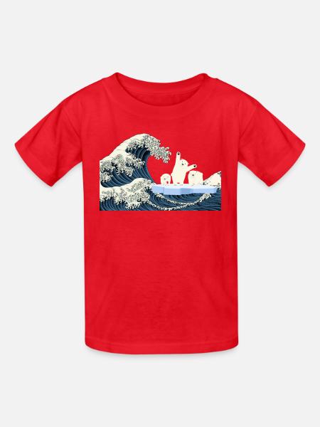 Help Eisbären T-Shirt - Kinder T-Shirt von Russell - Rot