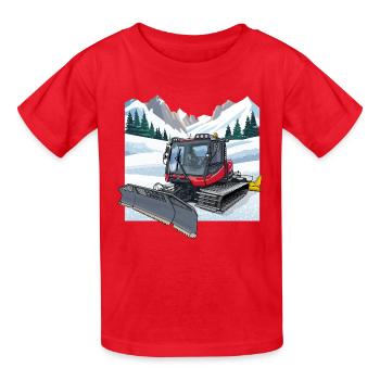 Déneigement de la dameuse - T-shirts Russell Enfant - rouge - Devant - AI Model Kid Male (0cm)