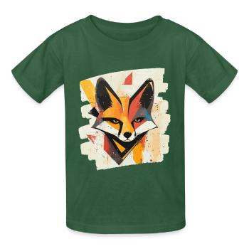 Fuchs - Kinder T-Shirt von Russell - Flaschengrün - Vorne - AI Model Kid Male (0cm)