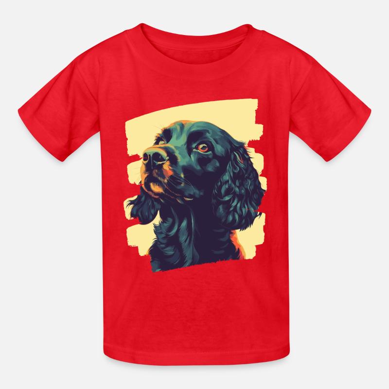 Cocker Spaniel - Kids T-Shirt by Russell - red