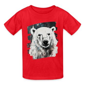 Eisbär - Kinder T-Shirt von Russell - Rot - Vorne - AI Model Kid Male (0cm)
