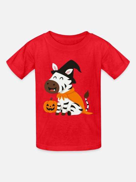 Halloween Zebra - Kinder T-Shirt von Russell - Rot