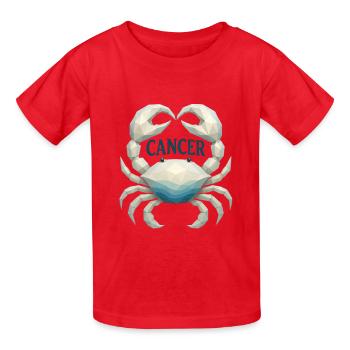 Cancer Star Sign - Astrology - Kids T-Shirt by Russell - red - Front - AI Model Kid Male (0cm)