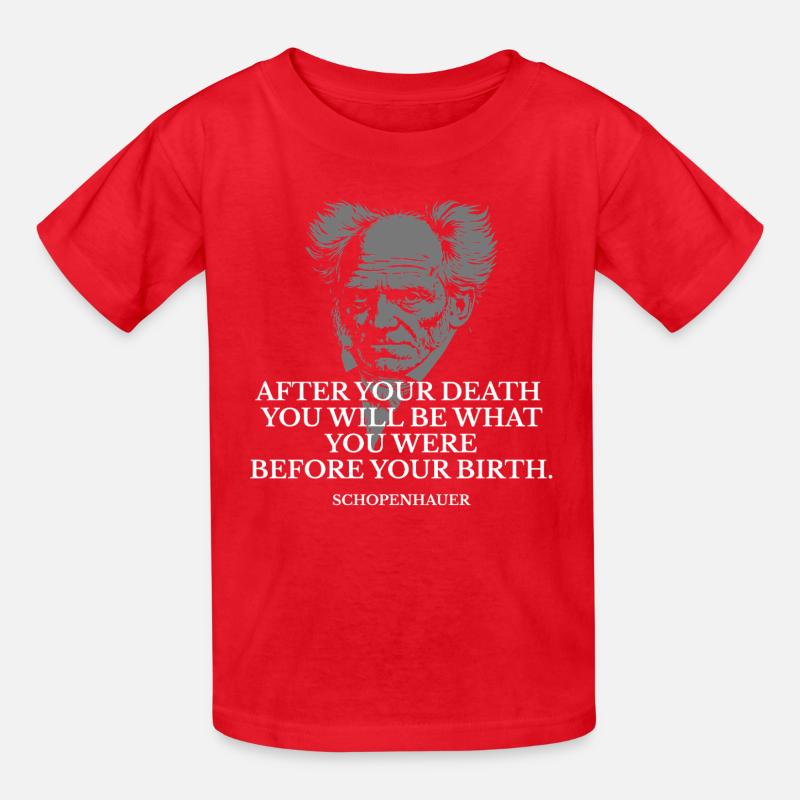 Citation de naissance et décès de Schopenhauer - T-shirts Russell Enfant - rouge