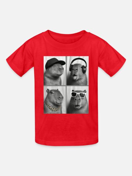 Capybara - Kinder T-Shirt von Russell - Rot