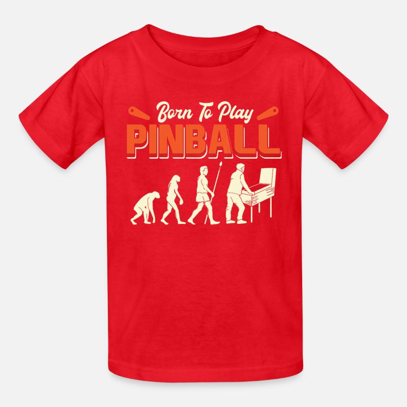 Født til at spille flipper-evolution - Børne-T-shirt fra Russell - rød