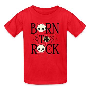 Né pour le rock - T-shirts Russell Enfant - rouge - Devant - AI Model Kid Male (0cm)