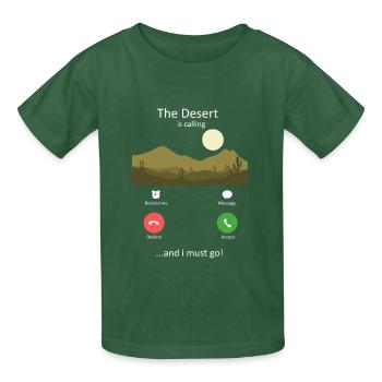 Desert Calling Nature Adventure Wilderness - Kids T-Shirt by Russell - bottle green - Front - AI Model Kid Male (0cm)