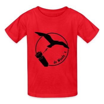 deWoodys Schiss - Kinder T-Shirt von Russell - Rot - Vorne - AI Model Kid Male (0cm)
