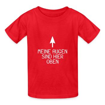 Meine Augen sind hier oben - Kinder T-Shirt von Russell - Rot - Vorne - AI Model Kid Male (0cm)