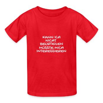 Witziger Spruch Beurteilen - Kinder T-Shirt von Russell - Rot - Vorne - AI Model Kid Male (0cm)