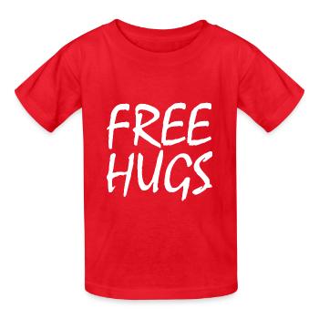 Free Hugs - T-shirts Russell Enfant - rouge - Devant - AI Model Kid Male (0cm)
