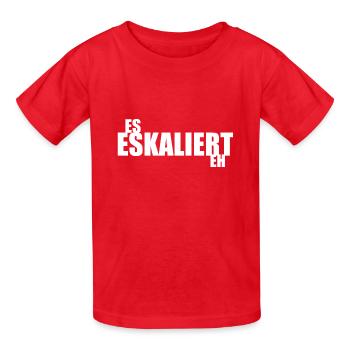 Es eskaliert eh - Kinder T-Shirt von Russell - Rot - Vorne - AI Model Kid Male (0cm)