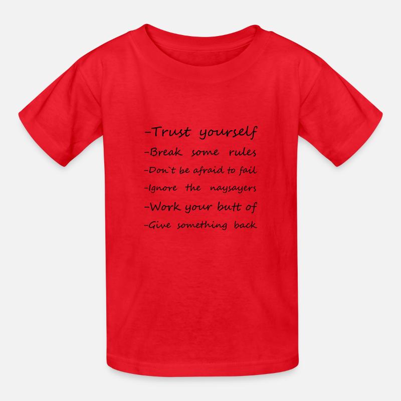 Rules - Kinder T-Shirt von Russell - Rot