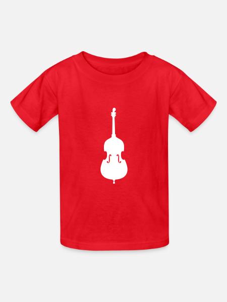 Kontrabass - Kinder T-Shirt von Russell - Rot