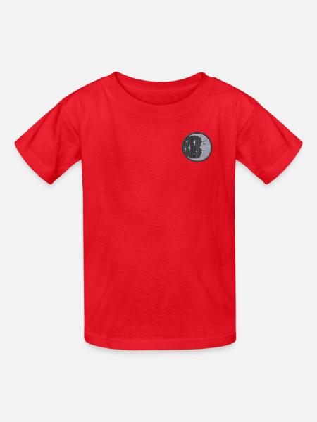 Mond bestickt - Kinder T-Shirt von Russell - Rot